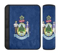 Car Seat Belt Pads Covers 2 Pack Soft fluffier Car Seatbelt Shoulder Cover for Adults Child Kids S Maine State Flag