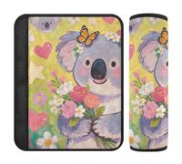 Car Seat Belt Pads Covers 2 Pack Soft Seat Belt Shoulder Strap Covers Pad for Adults Child Kids S Koala Bouquet Joy