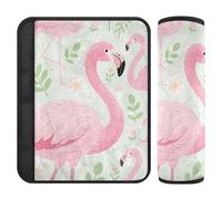 Car Seat Belt Pads Covers 2 Pcs Breathable Auto Seatbelt Shoulder Pad for Adults and Kids M Flamingo Pattern Print