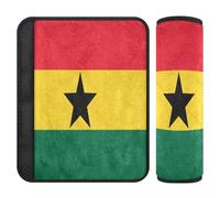 Car Seat Belt Pads Covers 2 Pcs Breathable Backpack Shoulder Strap Pad Cover for Adults and Kids S Ghana Flag