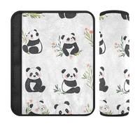 Car Seat Belt Pads Covers 2 Pcs Breathable Backpack Shoulder Strap Pad Cover for Adults Child Kids M Panda Repeat Cute Design