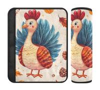 Car Seat Belt Pads Covers 2 Pcs Breathable Camera Bag Strap Cover for Adults Youth Kids S Thanksgiving Watercolor Turkey Letters Pattern