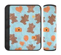 Car Seat Belt Pads Covers 2 Pcs Soft Child Safety Seat Shoulder Strap Cover for Women Men Kids S Bear Heart Pattern