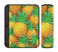 Car Seat Belt Pads Covers 2 Pcs Soft Seat Belt Shoulder Strap Covers Pad for Adults Youth Kids M Pineapple Repeat Yellow