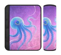 Car Seat Belt Pads Covers 2 Piecing Breathable Auto Seatbelt Shoulder Pad for Adults Child Kids S Jellyfish Neon Art
