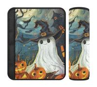 Car Seat Belt Pads Covers 2 Piecing Breathable Auto Seatbelt Shoulder Pad for Women Men Kids M Happy Halloween