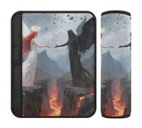 Car Seat Belt Pads Covers 2 Piecing Breathable Backpack Shoulder Strap Pad Cover for Adults Youth Kids M Angel Demon Duel