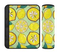 Car Seat Belt Pads Covers 2 Piecing Soft Auto Seatbelt Shoulder Pad for Women Men Kids S Lemon Green Repeat Pattern