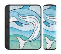 Car Seat Belt Pads Covers 2 Piecing Soft Baby Seat Shoulder Strap Cover for Adults Youth Kids M Dolphin's Wave Dance