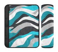 Car Seat Belt Pads Covers 2 Piecing Soft Car Safety Seat Belt Strap Shoulder Pad for Adults and Kids M Wave Blue Gray Pattern