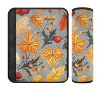 Car Seat Belt Pads Covers 2 Piecing Soft Car Seatbelt Shoulder Cover for Adults and Kids M Autumn Seamless Pattern on A Gray Background
