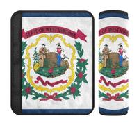 Car Seat Belt Pads Covers 2 Piecing Soft fluffier Auto Seatbelt Shoulder Pad for Women Men Kids S West Virginia State Flag