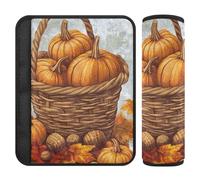 Car Seat Belt Pads Covers Set of 2 Breathable Baby Seat Shoulder Strap Cover for Women Men Kids M Autumn Harvest with Pumpkins Acorns