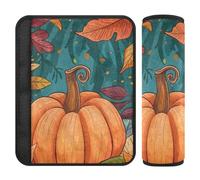 Car Seat Belt Pads Covers Set of 2 Breathable Backpack Shoulder Strap Pad Cover for Adults and Kids M Happy Thanksgiving Colorful Leaves and Pumpkin