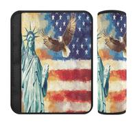 Car Seat Belt Pads Covers Set of 2 Breathable Car Seatbelt Shoulder Cover for Adults and Kids S USA Presidents Day Flag & Lady Liberty