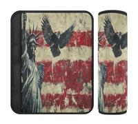 Car Seat Belt Pads Covers Set of 2 Soft Baby Seat Shoulder Strap Cover for Adults Youth Kids M USA Presidents Day Flag & Lady Liberty