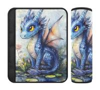 Car Seat Belt Pads Covers Set of 2 Soft Backpack Shoulder Strap Pad Cover for Adults and Kids S Dragon Fantasy Art Print