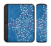 Car Seat Belt Pads Covers Set of 2 Soft Backpack Shoulder Strap Pad Cover for Adults Youth Kids S Blue Flag Stars Patriotic