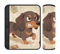Car Seat Belt Pads Covers Set of 2 Soft Car Seatbelt Shoulder Cover for Adults Youth Kids M Angry Dog Pattern