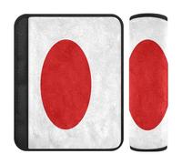 Car Seat Belt Pads Covers Set of 2 Soft Child Safety Seat Shoulder Strap Cover for Adults and Kids M Flag Japan Illustration
