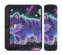 Car Seat Belt Pads Set of 2 Breathable Auto Seatbelt Shoulder Pad for Adults and Kids S Cosmic Cat Art