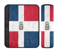 Car Seat Belt Pads Set of 2 Breathable Backpack Shoulder Strap Pad Cover for Adults and Kids M Dominican Republic Flag