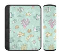Car Seat Belt Pads Set of 2 Breathable Car Seatbelt Shoulder Cover for Adults Youth Kids S Ish Coral Sea Pattern