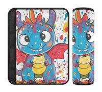 Car Seat Belt Pads Set of 2 Soft Baby Seat Shoulder Strap Cover for Adults Child Kids S Colorful Dragon Graffiti Art