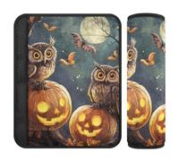 Car Seat Belt Pads Set of 2 Soft Baby Seat Shoulder Strap Cover for Adults Youth Kids S Halloween Dancing Pumpkin Ghosts Owl Skull