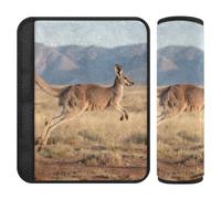 Car Seat Belt Pads Set of 2 Soft Camera Bag Strap Cover for Adults Youth Kids M Kangaroo Desert Art