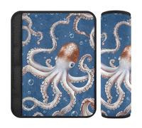 Car Seat Belt Pads Set of 2 Soft Car Safety Seat Belt Strap Shoulder Pad for Women Men Kids S Animal sea Tentacle Blue Pattern