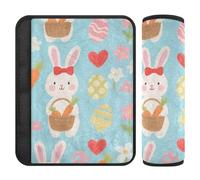 Car Seat Belt Pads Set of 2 Soft Seat Belt Shoulder Strap Covers Pad for Women Men Kids M Easter Bunny Print