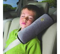 Car Seat Belt Pillow for Kids Set of 2 - Soft Grey Seatbelt Shoulder Pad Cushion Headrest for Long Car Rides Naps Road Trips, Adjustable Washable Travel Sleep Pillows for Children