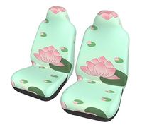 Car Seat Cover 2 Pack - Lotus Flowers Waiting to Bloom Print Auto Front Seat Cushion Elastic Breathable Seats Pad,for Women Men