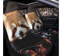 Car Seat Cover 2 Pack Seat Covers for Cars Red Pandas Seat Protectors Auto Seat Mat with Elastic Strap Waterproof Car Covers Auto Accessories Set of 2