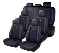 Car Seat Cover 7 Seats for Chrysler Pacifica Hybrid 2017-2025, Waterproof Durable Premium Leather Car Seat Protector, Comfortable Anti-Slip Stylish Sport Seat Cover(7 Seats Standard,Black Blue)