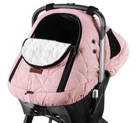 Car Seat Cover Baby Winter: Sprouterie Carseat Canopy for Babies Infant Cold Weather Shield with Zipper Peeping Window Warm and Cozy Waterproof Universal Fitted Pink for Girl Newborn