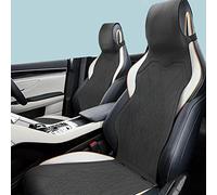 Car Seat Cover Compatible With SKODA Kamiq Monte Carlo Waterproof PU Leather Sports Seat Cushion Suede Vehicle Cushion Comfortable Breathable Double Sided Use (Color : Black, Size : Kamiq Monte Carl
