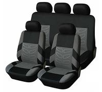 Car Seat Cover Dog Pet Protector Universal Grey Black Fabric Front Rear Full Set
