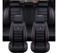 Car Seat Cover fit for Alfa Romeo Giulietta Mito Tonale Spider Stelvio, Seat Covers Waterproof Leather,Wear-resistant,Full Set 5-seater,Universal Simple Comfortable(Black red)