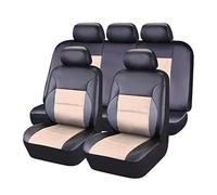 Car Seat Cover for Fiat Panda 2003-2026, Leather Full Seat Covers Anti-Slip Protector Seat Interior Accessories,B/Black Beige