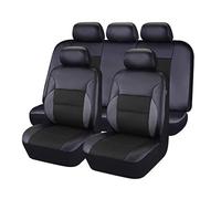 Car Seat Cover for Fiat Panda Classic/Pandazzurri/Panda City Cross 2000-2026, Leather Full Seat Covers Anti-Slip Protector Seat Interior Accessories,A/Black