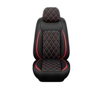 Car Seat Cover Full Set Leather Waterproof, for Ford Fiesta 2018-2024, Universal Breathable 5-Seat Car Seat Covers All Weather To Fit Most Cars(Red)