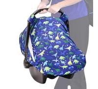 Car Seat Cover Kids, Travel Carrier Canopy, Kick-Proof Nursing Shield with 2-Layer Window, Breathable Protection for Boys, Girls, and Toddler, Blue, White, Purple