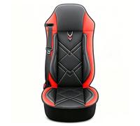 Car Seat Cover PU Leather Breathable Heavy Duty Waterproof Surface Non Slip for Van Truck Compatible with for Scania P-series DC09 DC13 2004-2026 1SEAT,Red-1-Style A Right seat belt