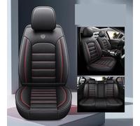 Car Seat Cover Set Car Seat Covers Leather Full Set For Range For Rover For Toyota For Corolla For RAV4 For Peugeot For 207 208 Auto Seat Protector(Black Red 4pcs)