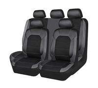 Car Seat Cover Set for Mitsubishi Eclipse Cross 2018-2021, 5 Seater Waterproof Front & Rear Seat Protectors, PU Leather Breathable and Non-slip Seat Cover, Easy to Clean,B Black+Grey