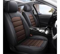Car Seat Cover Sets 5 Seats Comfortable PU Leather Car Seat Covers Set Thick Sponge Lining Soft Breathable Fabric Full Protection Enjoy Driving Seat Covers(Black Brown)