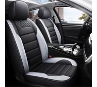 Car Seat Cover Sets 5 Seats Comfortable PU Leather Car Seat Covers Set Thick Sponge Lining Soft Breathable Fabric Full Protection Enjoy Driving Seat Covers(Black Gray)