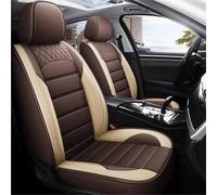 Car Seat Cover Sets 5 Seats Comfortable PU Leather Car Seat Covers Set Thick Sponge Lining Soft Breathable Fabric Full Protection Enjoy Driving Seat Covers(Beige Brown)
